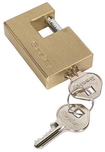 Sealey PL207 56 mm Brass Shutter Padlock - Gold