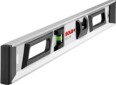 SOLA 1713601 HPL3180 Präzisionswasserwaage HPL 3 180 Länge 1800 mm, Silber/Schwarz