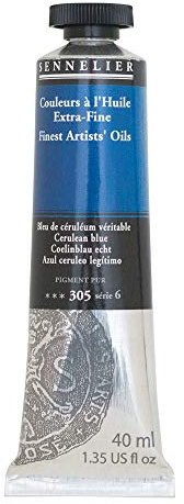 SENNELIER Artists Color Oil Paint, 40ml, Cerulean Blue S6, 10-130411-305
