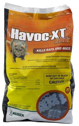 Neogen RODENTICIDE Havoc XT Rat Bait Block Pouch, 8-Pound (00595)