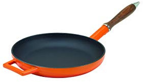 Agnelli autocuiseurs Cuisson Lente Pain avec Manche et de Manipulation en Fonte Gris Orange 24 cm