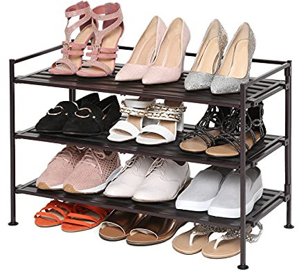 Seville Classics 3 Böden 2-er Pack, Espresso Allzweck/ -Schuhregal, Metall, 68.6 x 32.4 x 48.9 cm