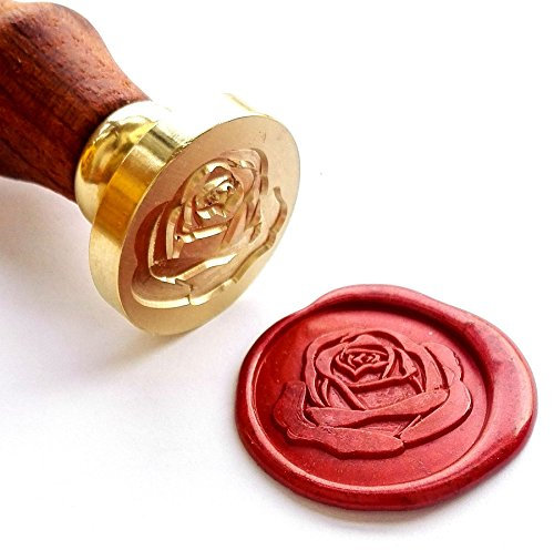 vooseyhome die Rose Wachs Siegel Stempel & Geschenk-Set Seal stamp(wood handle)