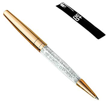 Crystal Kugelschreiber aus 140 glitzernden Kristall-Elementen (GOLD + 1 Stift Nachfüllungen)