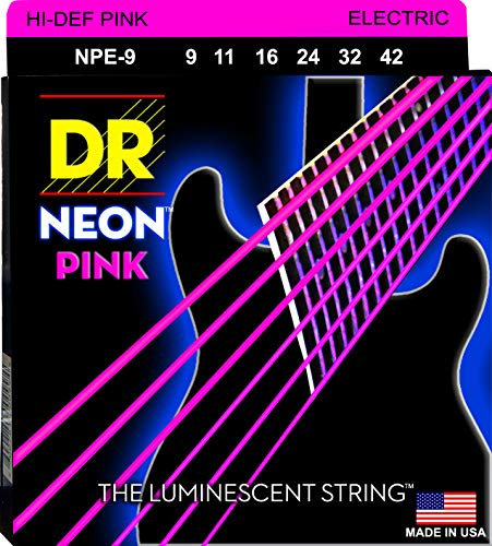 DR String NPE-9 Neon Pink Juego Cuerdas Eléctrica