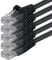 1attack, cavo di rete patch UTP Cat6, con 2 connettori RJ45, confezione da 5 pezzi - black 1 m