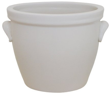 Pflanzkübel Venus II mit Henkel, 36x26cm, weiß-matt aus Keramik