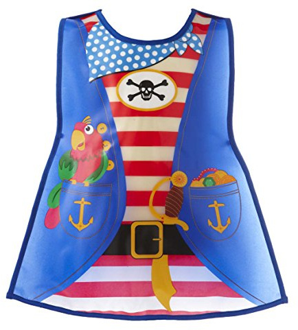 Cooksmart Kids PEVA Apron, Pirate Design | Child-friendly PEVA material, easy-clean surface, ideal for cooking, baking, arts and crafts activities