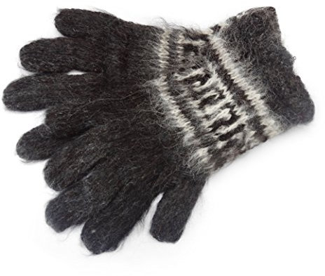 Tumia LAC 100% Alpaka Handschuhe - Handgefertigt in Bolivien - Schwarz