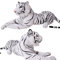 TE-Trend Plüschtier weißer Tiger Kuscheltier Stofftiger lebensechte Raubkatze liegend Dschungel Steppe 80 cm weiß schwarz getigert