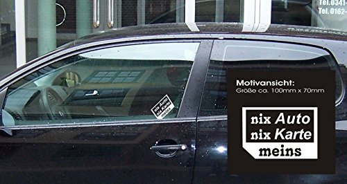 blattwerk-design Fahrzeugaufkleber, Motivspruch: nix Auto - nix Karte - meins, Größe ca. 100 mm x 70 mm, (M071 Grau)
