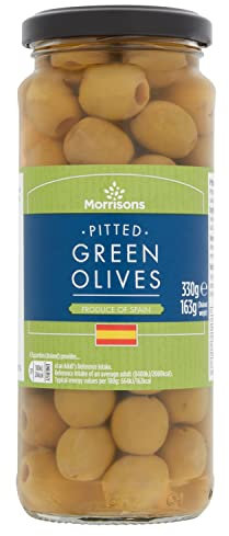 Morrisons Pittedgreen Olives in Brine, 330g