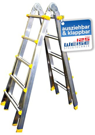 Teleskopleiter 4x3 Sprossen, Stehleiter, Klappleiter, Anlegeleiter Treppenleiter, nach EN 131 BG Neu