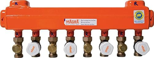 MAGRA Heizkreisverteiler 60-60 mit montierten Ventilen mit 6 Heizgruppen- 10200600616