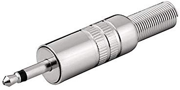Klinkenstecker 3,5mm Mono, Metall Metallausführung mit Knickschutz