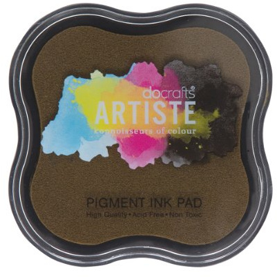 Artiste Pigment Chocolate Ink Pad for Stamping, Embossing Powders, Crafting Supplies, Highly Pigmented, for Use with Clear Stamps, Rubber Stamps, Ink Pads are Safe Non-Toxic Acid-Free