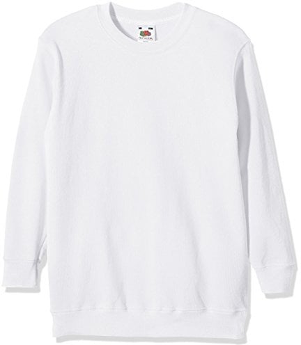 Fruit of the Loom Jungen Regular Fit Sweatshirt SS027B, Weiß, 5/6 Jahre (Herstellergröße: 104cm)