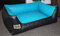 Hundebett Hundesofa Schlafplatz Kunstleder Similpelle Farbe und Größe wählbar von XS bis XXL (120 cm X 100 cm, schwarz türkis)