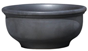 Hentschke Keramik Pflanztopf/Pflanzkübel frostsicher Ø 40 x 19 cm, Anthrazit, 011.040.70 Blumenkübel für Draußen + Innen - Made in Germany