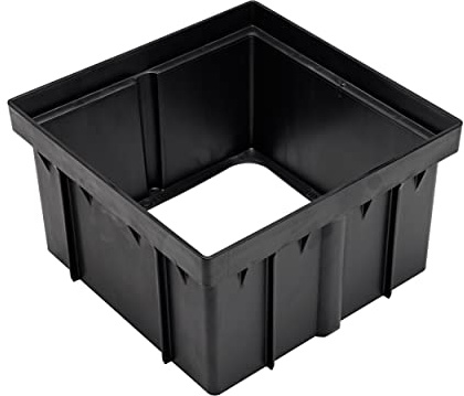 NDS 1216 Catch Basin Riser for 12 Inch Square Catch Basin Drain and 12 Inch Low-Profile Adapter Drain, Black