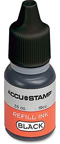 COSCO ACCU-Stamp Gel Ink Refill, 0.35 oz Bottle, Black