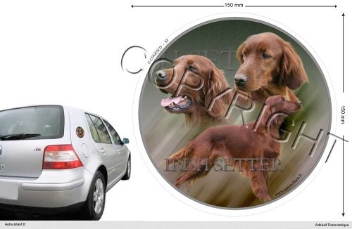 Circular Aufkleber Hund 15 cm Irish Red Setter