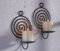 Kerzenhalter für Wandmontage aus Metall, 2-er Set, Spirale