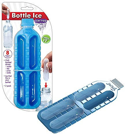 Lot de 2 bacs à glaçons cylindriques Jokari 160940, bleu - Glaçons pouvant rentrer dans une bouteille