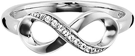 Cai Damen Ring 925/- Sterling Silber rhodiniert Topas weiß 0,320ct 132270514