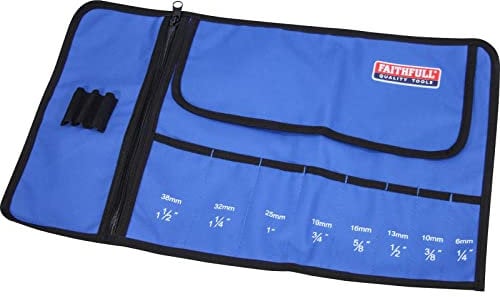 Faithfull FAICR8 8 Pocket Chisel Roll With Zip Up Compartment
