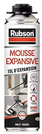 Rubson Mousse Expansive Multi-usages Pistolable, Mousse polyuréthane pour isolation, calage et rebouchage, ultra blanche, 15 litres d'expansion