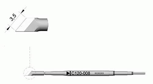 JBC Entlötspitze Serie C120 für Dual-In-Line, C120008/3,5 mm, schräg, links C120008 (Lötspitze Lötkartusche Lötpatrone Loetspitze Loetkartusche Loetpatrone C120-1200 PA1200 Entloetspitze)