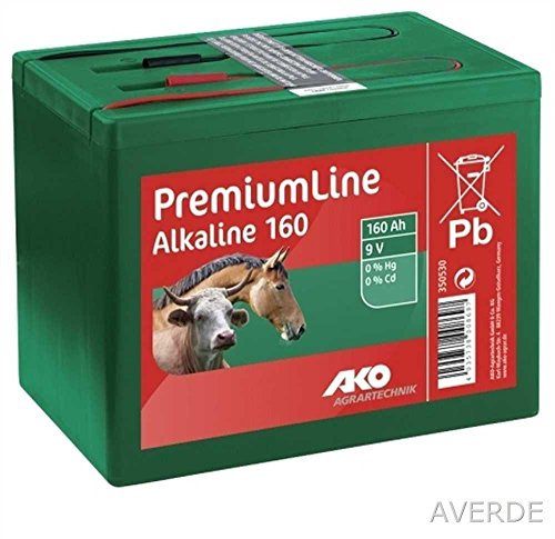 Pila seca Alkaline 9 V 160 Ah, carcasa pequeña