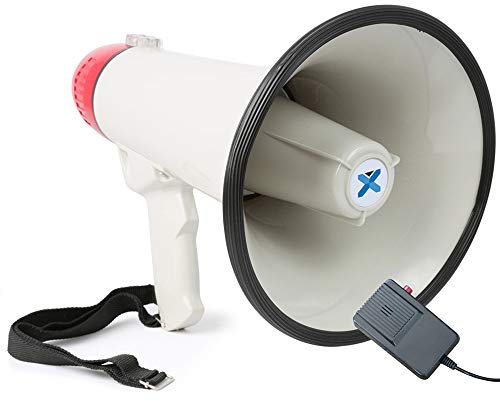 VONYX MEG040 40W Megaphone Loudhailer with Handheld Microphone, Removable Anti-Feedback Mic, Siren & Record Function, Portable Bullhorn Speaker for Events, Crowd Control & Emergencies