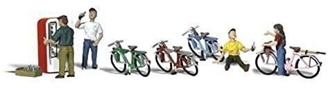 Woodland Scenics HO Scale Scenic Accents Figures/People Set Bicycle Buddies (4)