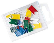 Wedo 56299 Markierungsfahnen, Fahnengröße 18 x 10 mm, Nadellänge 25 mm, 20 Stück, sortiert, farbig