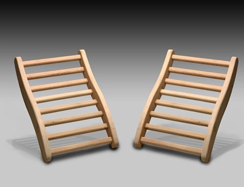 Dynamisk bastu dynamisk kanadensisk hemlock-bastu ryggstöd 2-pack 100 % naturlig hemlock-träkonstruktion, S-form, inga fläckar, helt naturlig finish (ryggstöd)