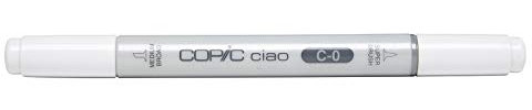 COPIC Ciao Marker Typ C - 0, cool gray No. 0, vielseitiger Layoutmarker, mit einer mittelbreiten und einer Brush-Spitze