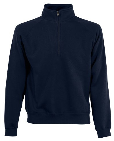 Fruit of the Loom Mens Zip Neck Sweatshirt (L) (Deep Navy)