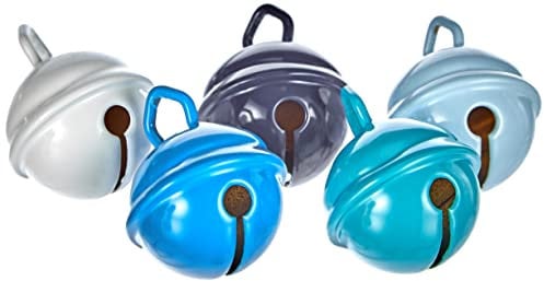 Rayher Hobby 25098000 Metallglöckchen, 19 mm Ø, 5 Stück, blau mix