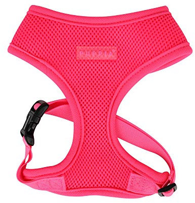 Puppia Hundegeschirr in Neonfarben - Hochwertig und Komfortabel - Auch als Welpengeschirr verwendbar, Pink, L