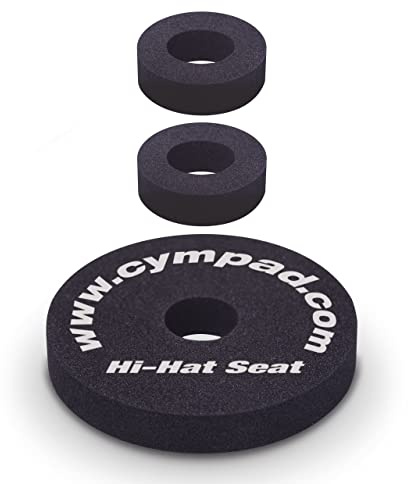 Cympad 3-teiliges Optimizer Hi-Hat-Unterlegscheiben-Set für Clutch und Seat | Optimiertes Sustain, zuverlässiger Beckenschutz, aus hochdichtem Schaumstoff für Studio und Live