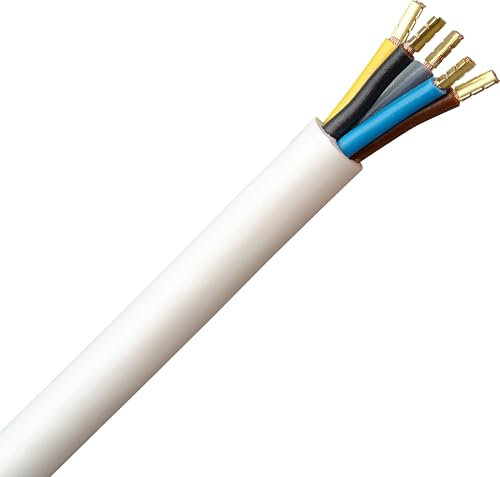 Kopp 156002006 Herdanschlussleitung H05 VV-F 5G, 2.5 mm², 2 m, weiß, Weiss