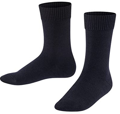 FALKE Comfort Wool K So lana tinta unita 1 paio, Calzini Unisex - Bambini, Blu Dark Marine 6170, 35-38