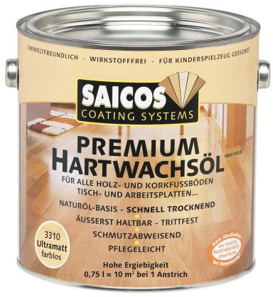 Saicos 3310 300 Premium Hartwachsöl Ultra Matt farblos 0.75 l