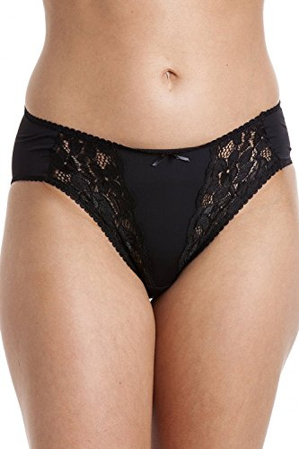 Camille Women's Sheer Floral Lace Mesh Knickers 3 Pack Set - High-Leg Knickers For Women With Delicate Floral Lace Side Panels - Comfortable Women's Underwear
