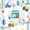 Road Works Ahead Blue/Red/Yellow