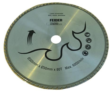 FEIDER - Lame scie à onglet 305 mm 80 dents - Lame multimatériaux - F305LU