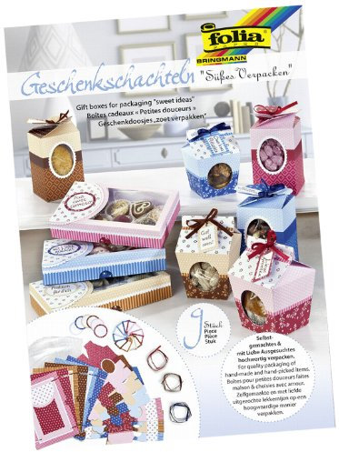 folia 976 - Geschenkschachteln, Süßes Verpacken, 9 Schachteln zum selber Basteln, ideal für selbstgemachte Naschereien und Backwaren