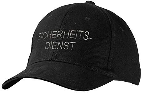 Fan-O-Menal Baseballcap mit Stick - Sicherheits-Dienst - 68315 schwarz - Cap Kappe Baumwollcap